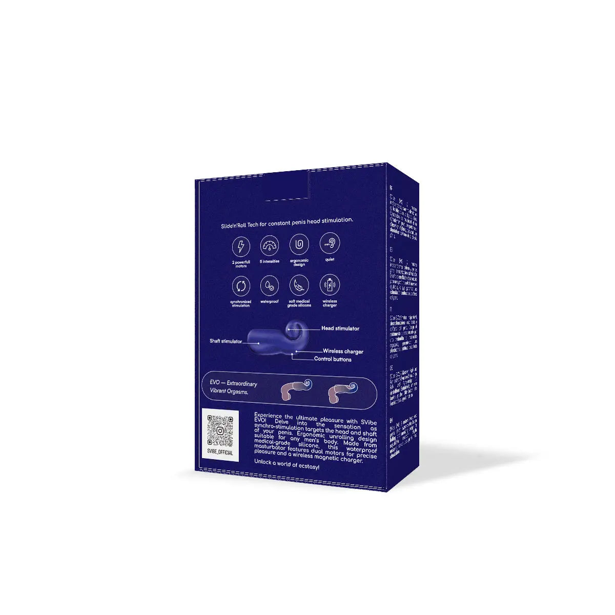 Snail Vibe Evo Rechargeable Masturbator Navy Snail Vibe