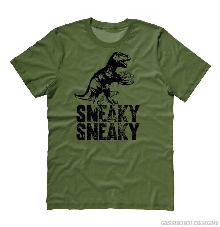 Sneaky Dinosaur T-shirt Gesshoku Designs