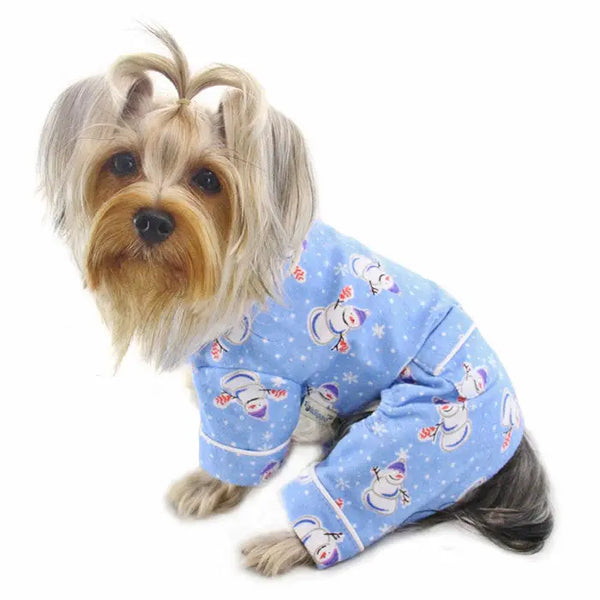 Snowman & Snowflake Flannel Pajamas with 2 Pockets Klippo