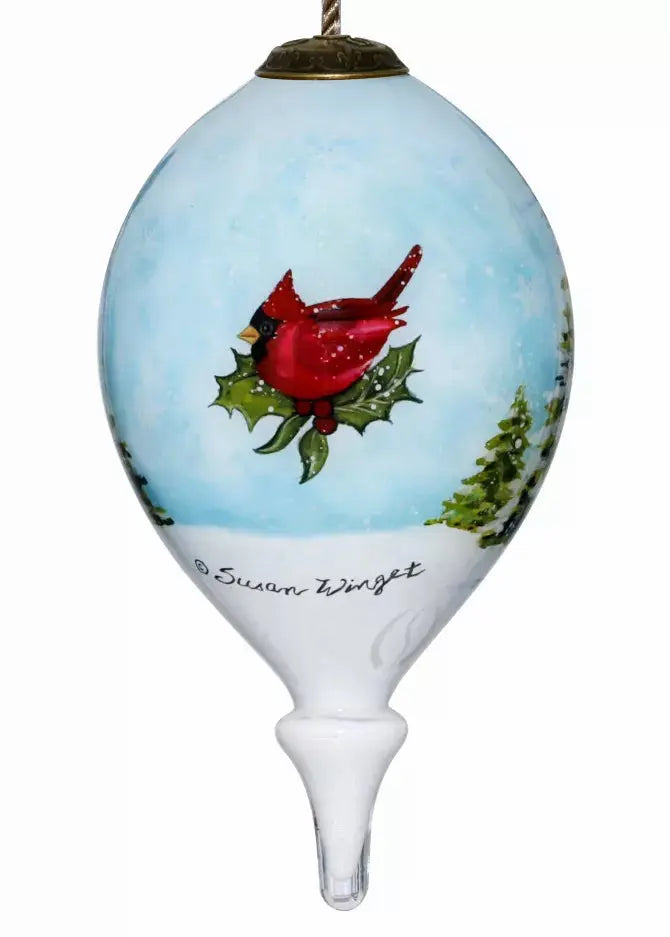 Snowman and  Santa Hand Painted Glass Ornament Inner Beauty Gifts