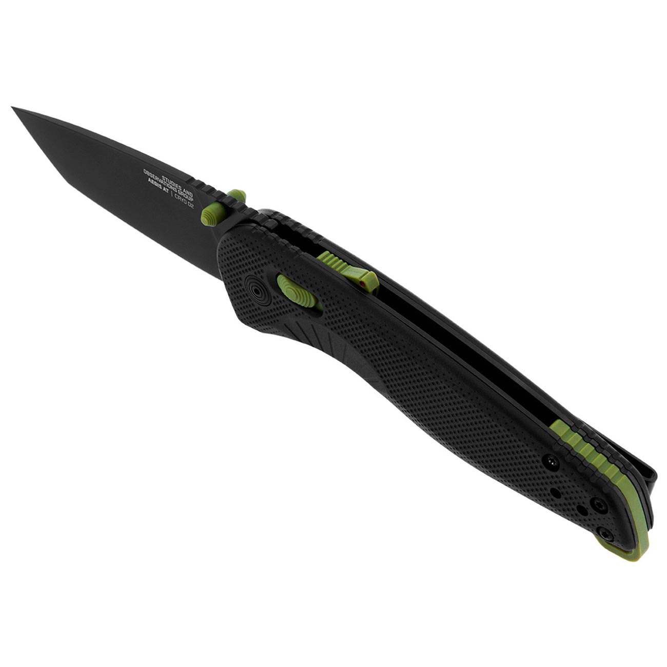 Sog Aegis At Tanto 3.13" Folding Pocket Knife (black & Moss) SOG