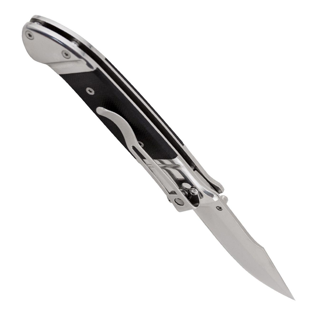 Sog Fielder Folding Knife 3.3" Satin Clip Point Blade Black G10 Handles SOG