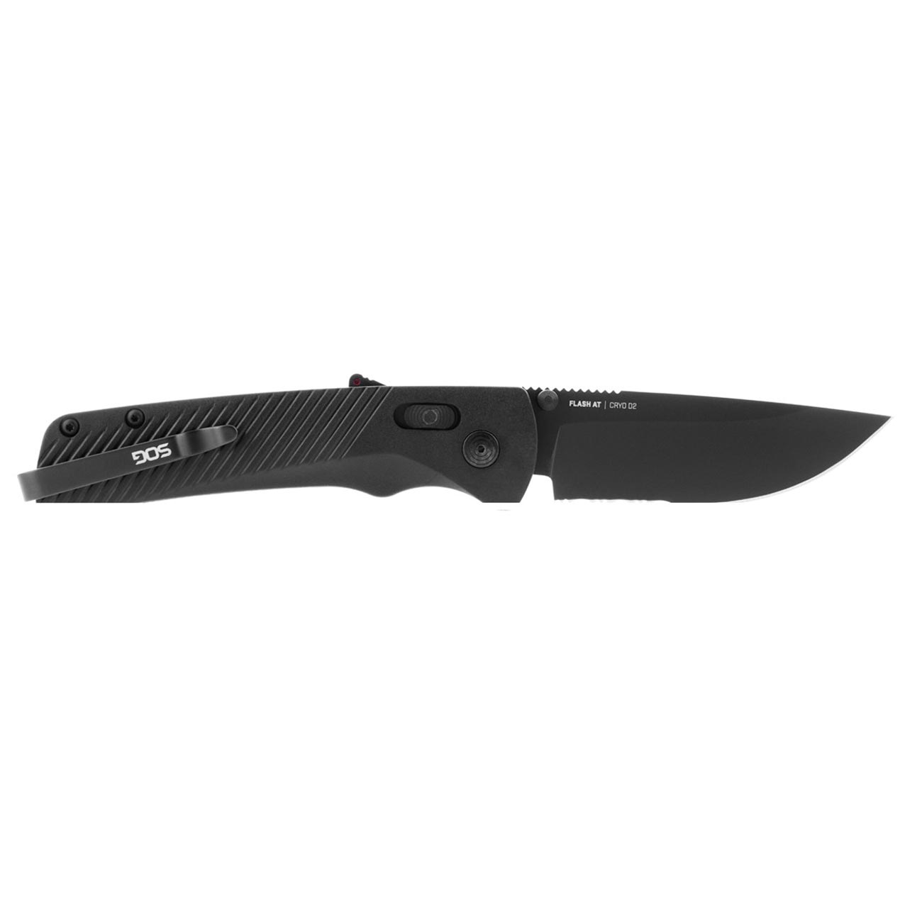 Sog Flash At Partially Serrated 3.45" Folding Pocket Knife (blackout) SOG