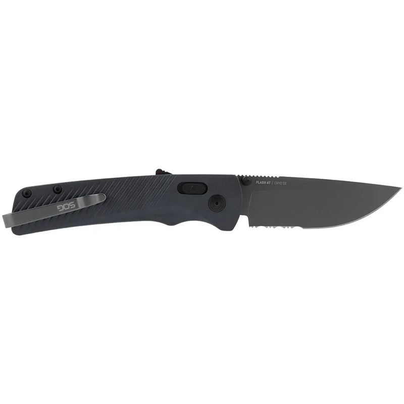 Sog Flash At Partially Serrated 3.45" Folding Pocket Knife (urban Grey) SOG