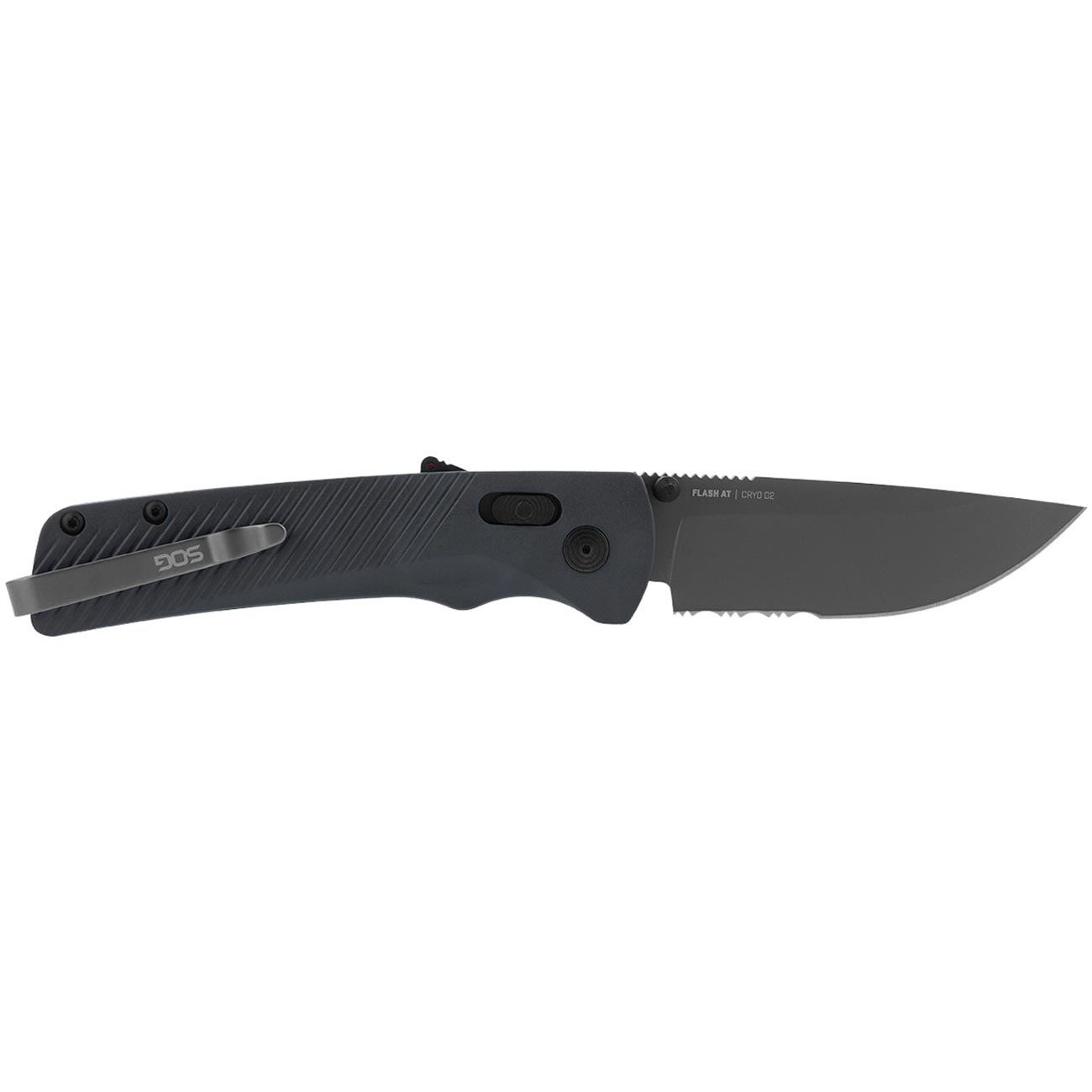 Sog Flash At Partially Serrated 3.45" Folding Pocket Knife (urban Grey) SOG