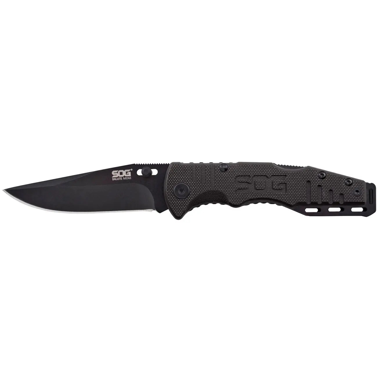 Sog Salute Mini- Black Oxide G10 Folding Knife SOG