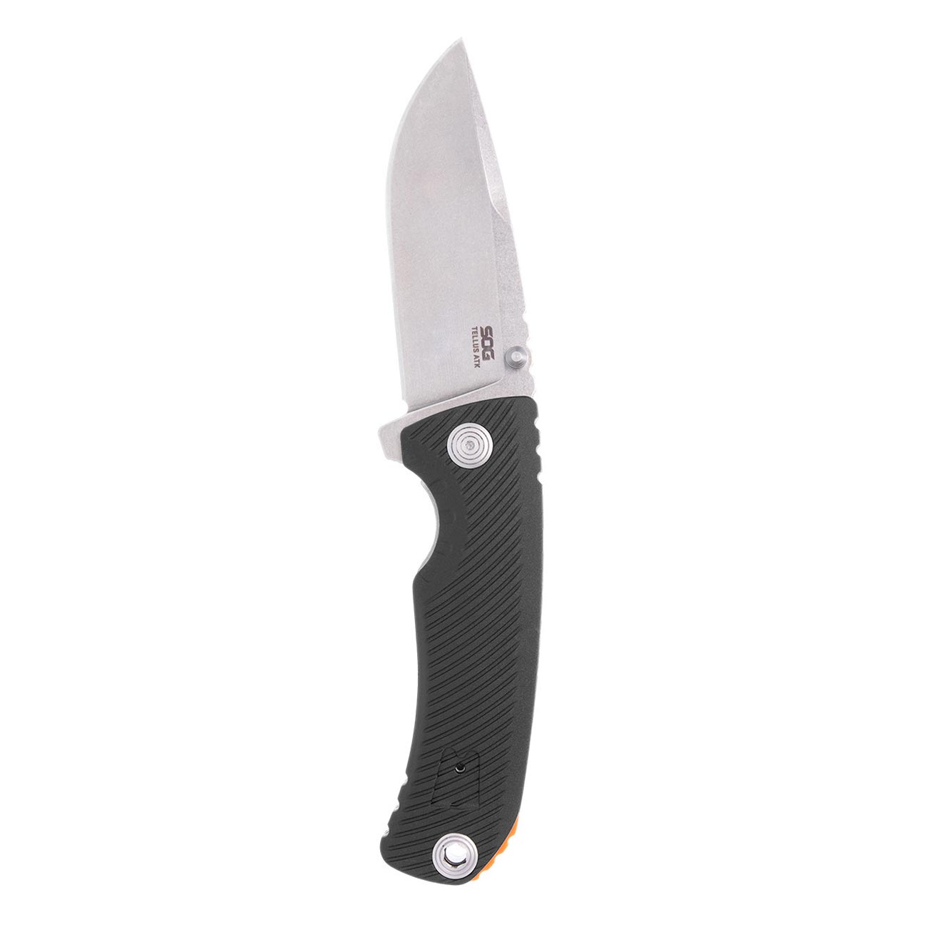 Sog Tellus Atk 3.5" Folding Pocket Knife (black + Blaze Orange) SOG