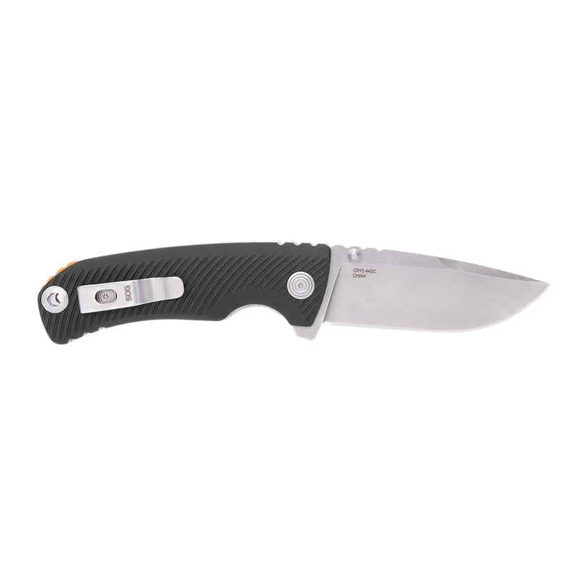 Sog Tellus Atk 3.5" Folding Pocket Knife (black + Blaze Orange) SOG