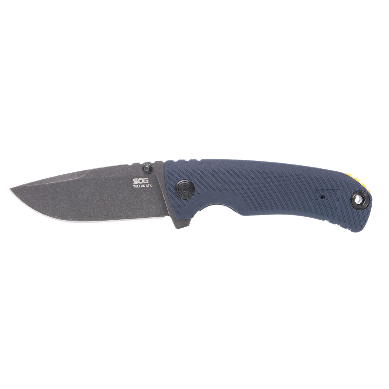 Sog Tellus Atk 3.5" Folding Pocket Knife (squid Ink + Yellow) SOG
