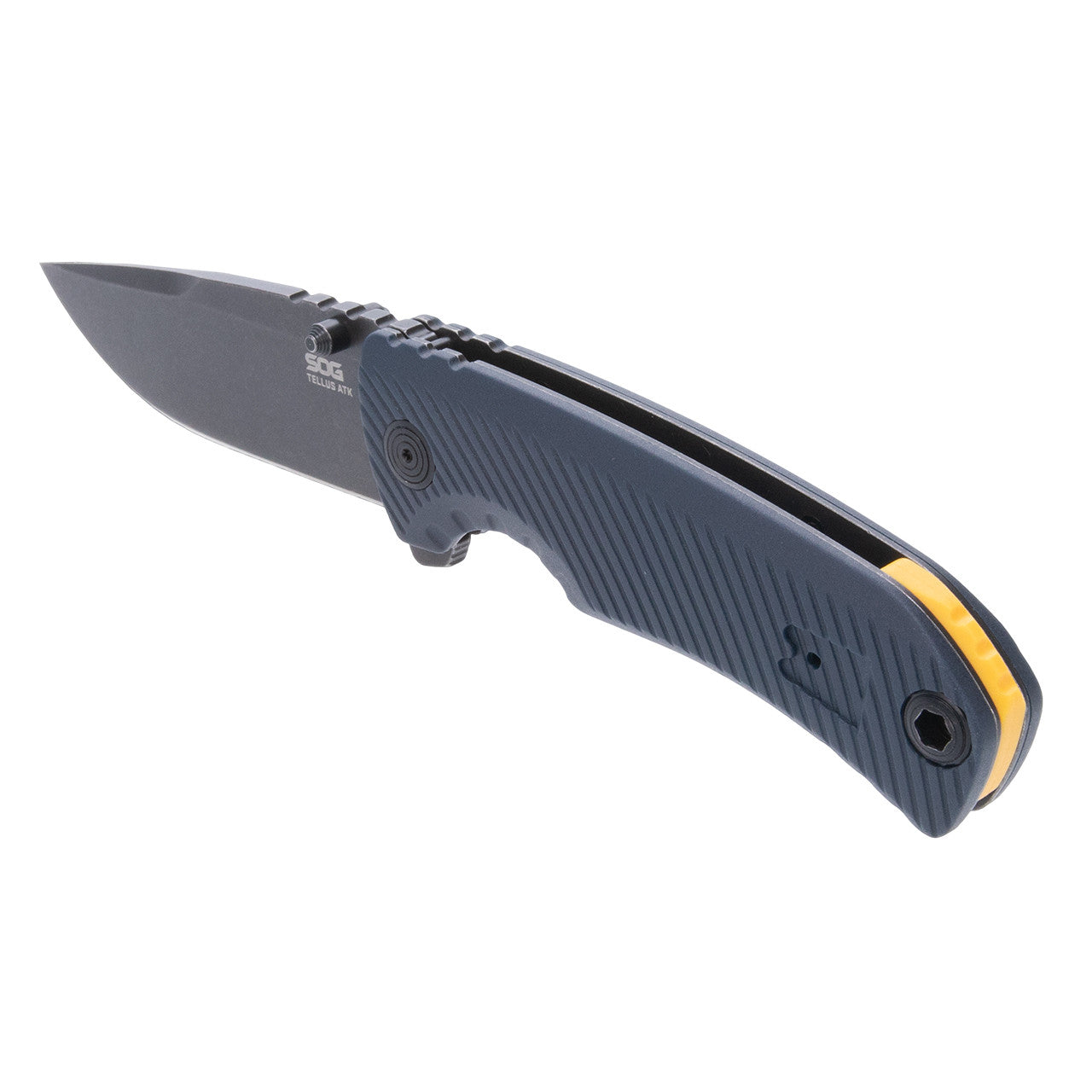 Sog Tellus Atk 3.5" Folding Pocket Knife (squid Ink + Yellow) SOG
