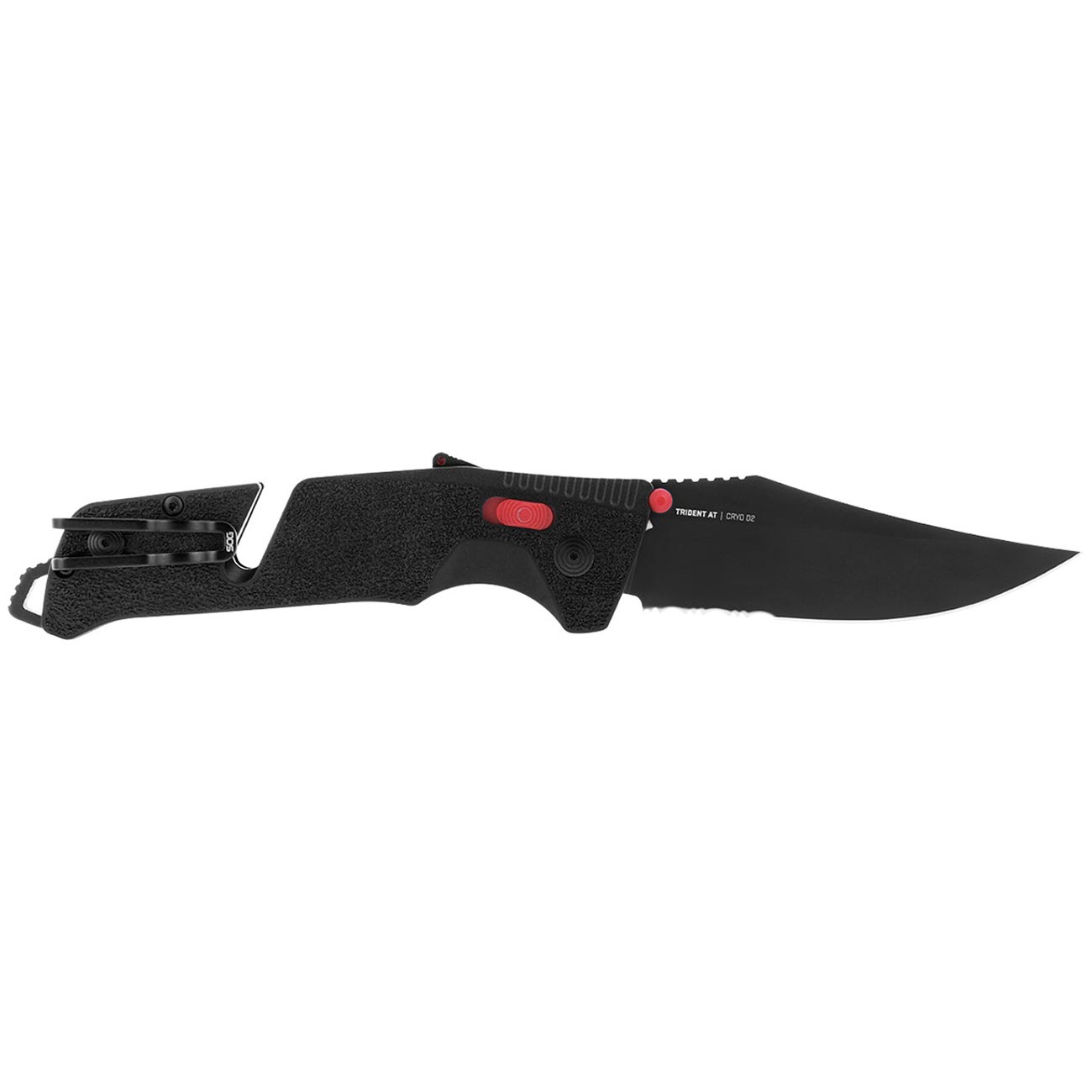 Sog Trident At 3.7" Folding Pocket Knife (black & Red) SOG