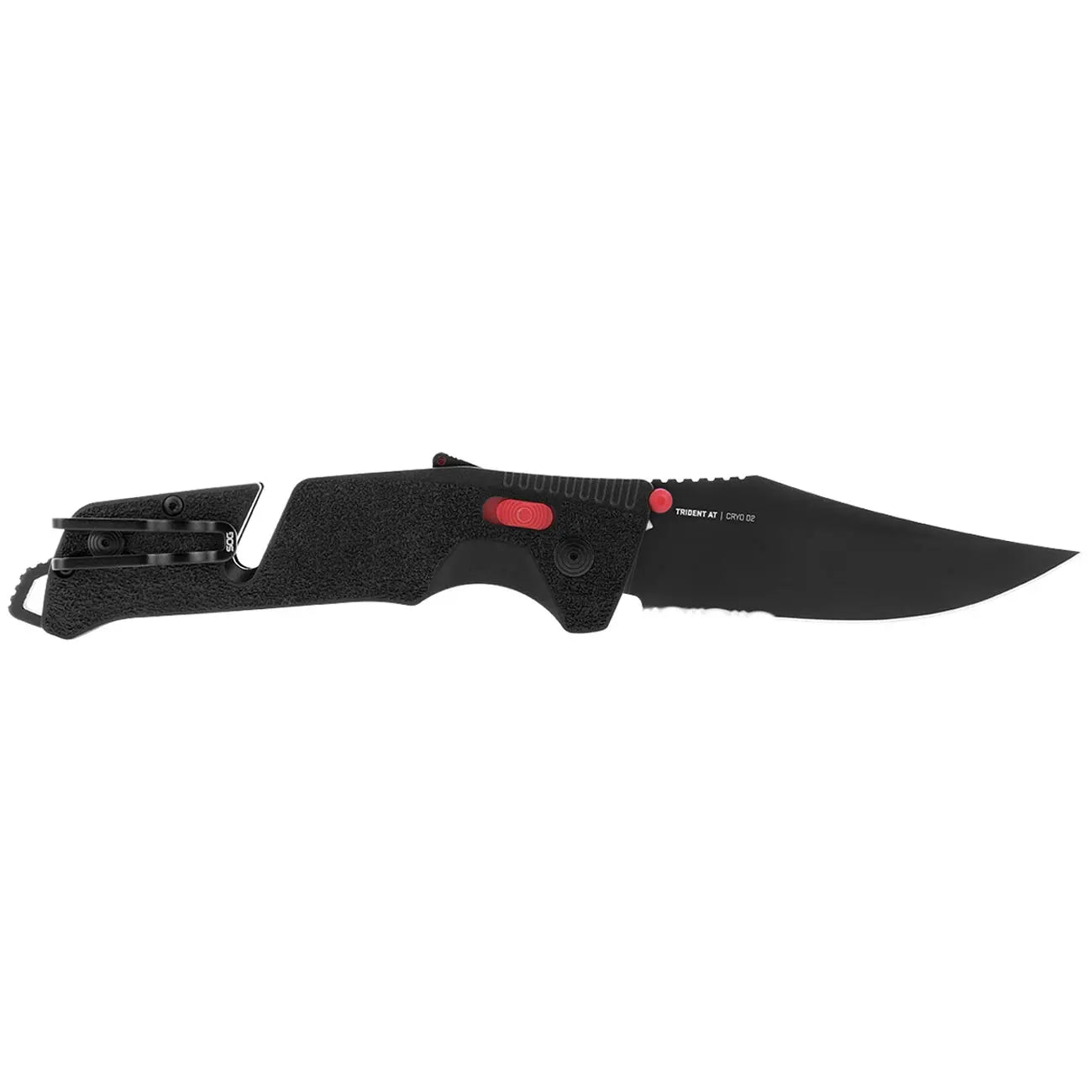 Sog Trident At 3.7" Folding Pocket Knife (black & Red) SOG