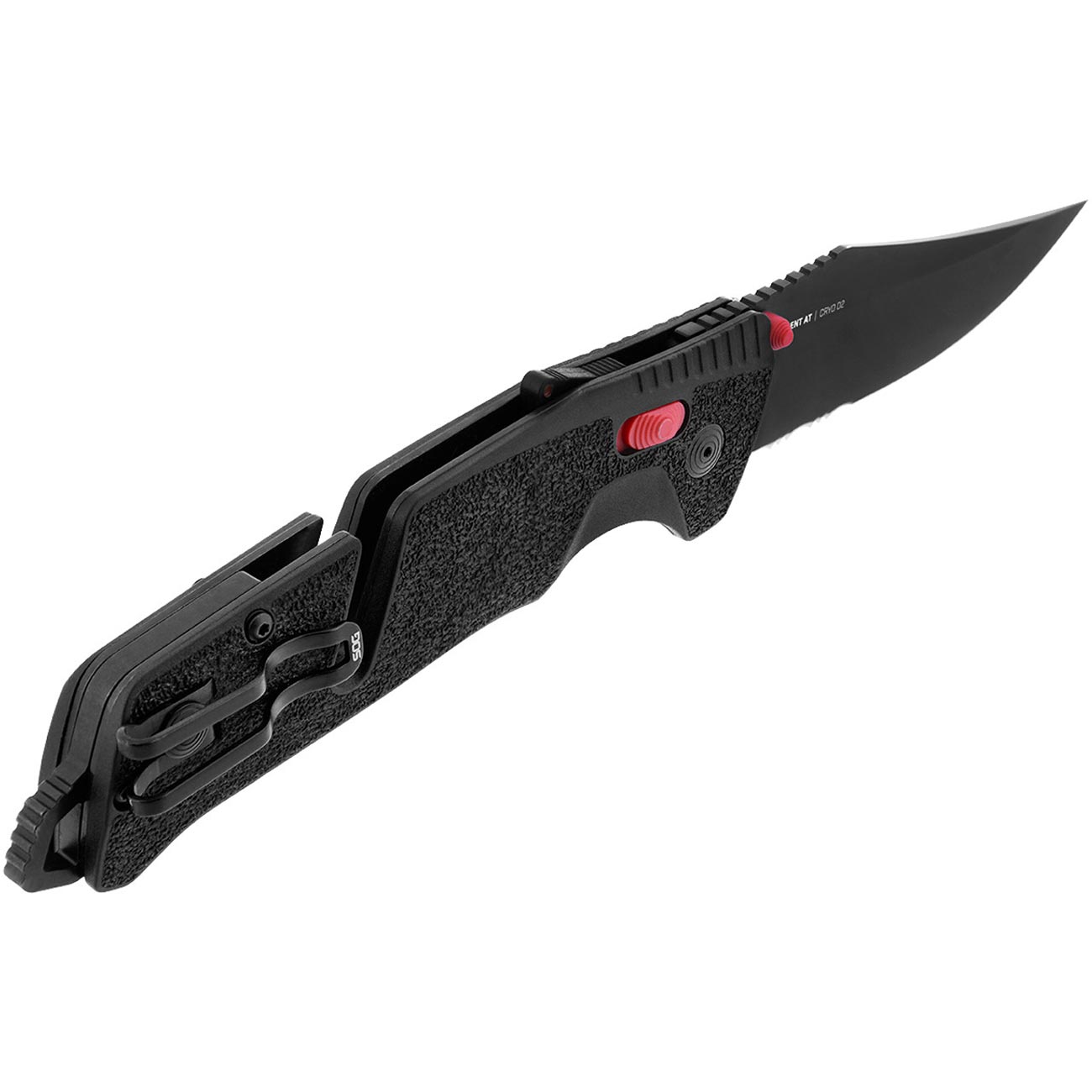 Sog Trident At 3.7" Folding Pocket Knife (black & Red) SOG