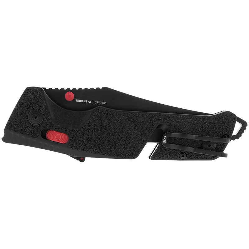 Sog Trident At 3.7" Folding Pocket Knife (black & Red) SOG