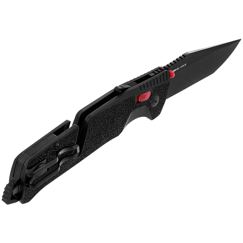 Sog Trident At 3.7" Folding Pocket Knife (black & Red) SOG
