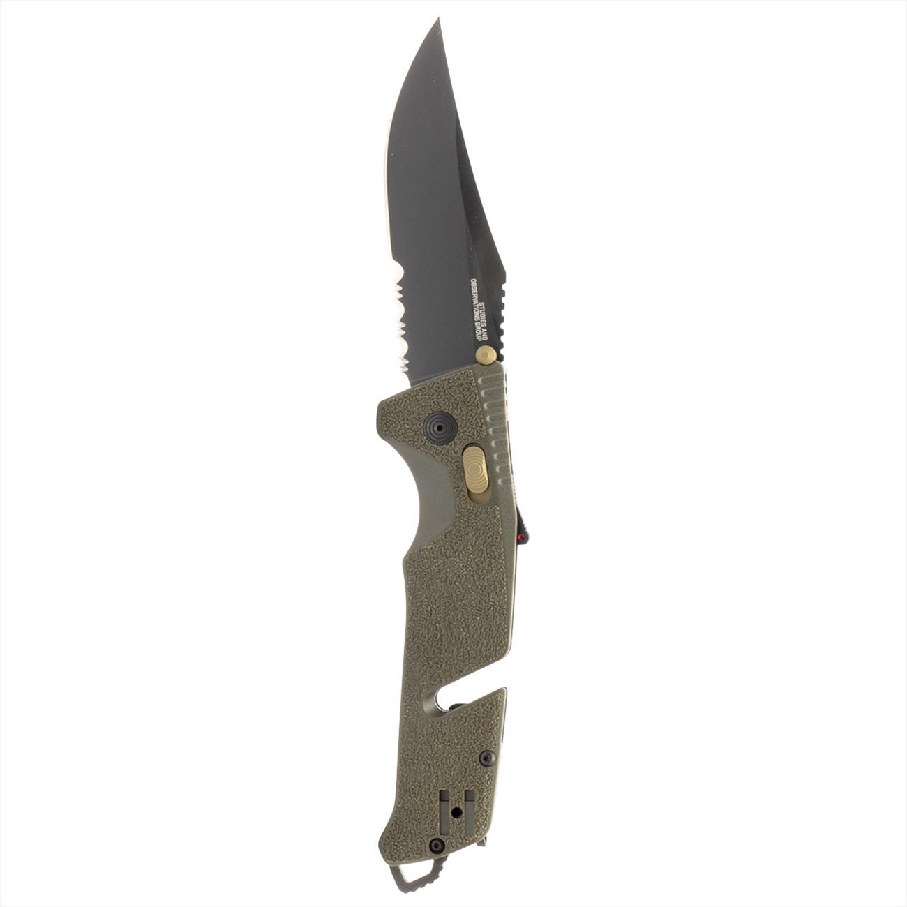 Sog Trident At Partially Serrated 3.7" Folding Pocket Knife (od Green) SOG