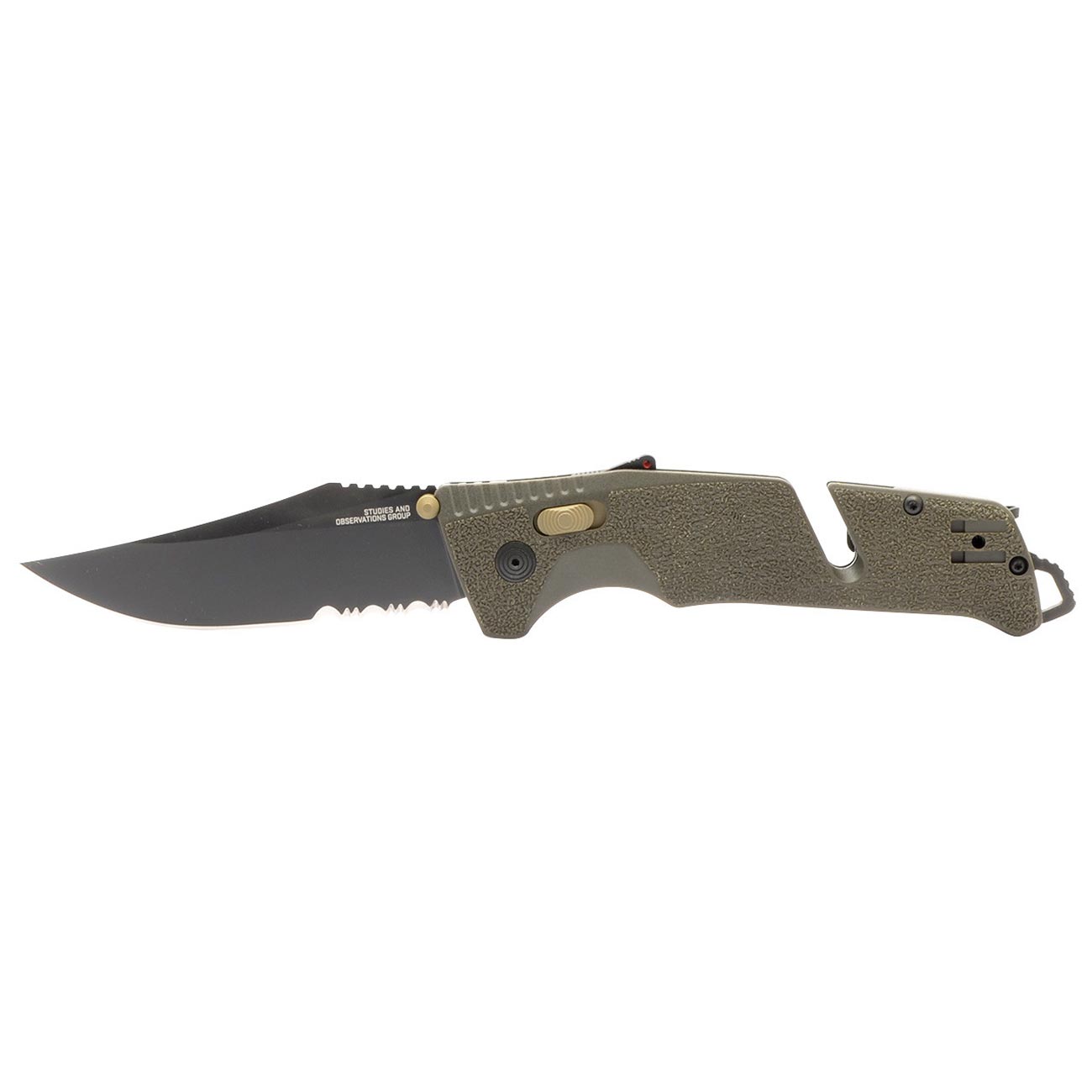 Sog Trident At Partially Serrated 3.7" Folding Pocket Knife (od Green) SOG