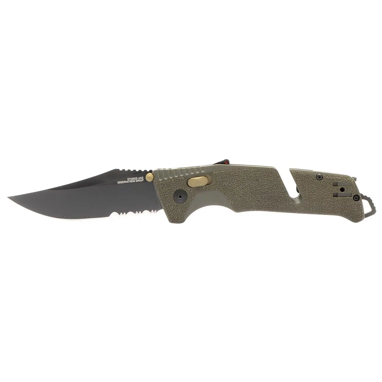 Sog Trident At Partially Serrated 3.7" Folding Pocket Knife (od Green) SOG