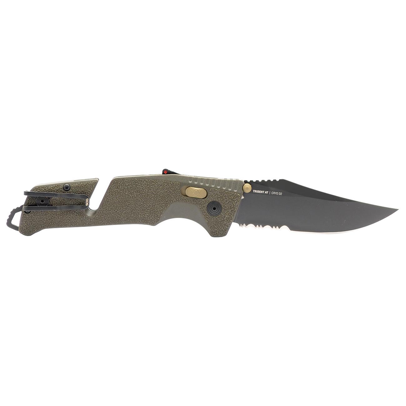 Sog Trident At Partially Serrated 3.7" Folding Pocket Knife (od Green) SOG