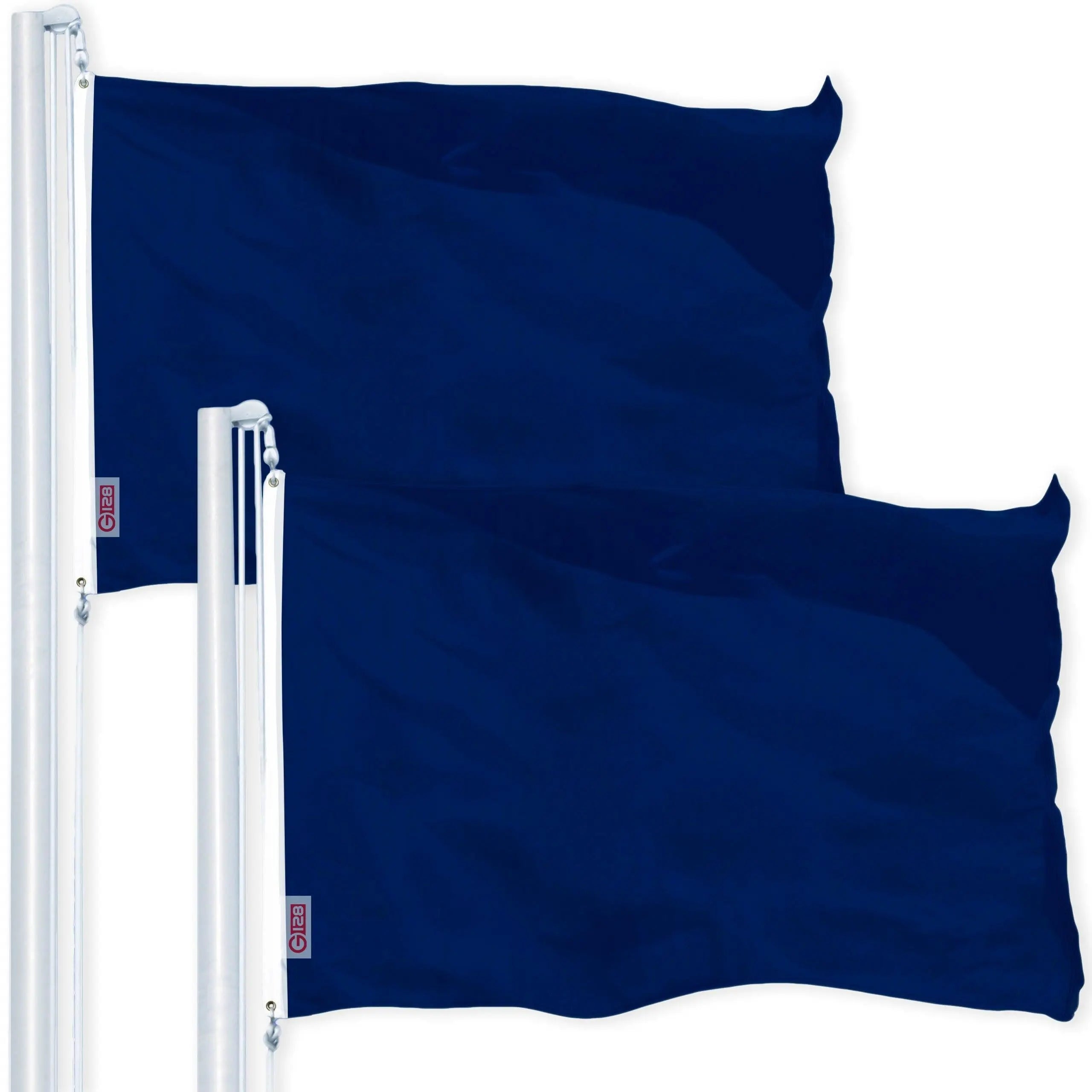 Solid Blue Color Flag 3x5 Ft 2-Pack Printed 150D Polyester By G128 G128
