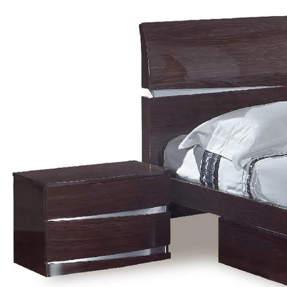 Solid Wood King Wood Brown Bed Homeroots Bed & Bath