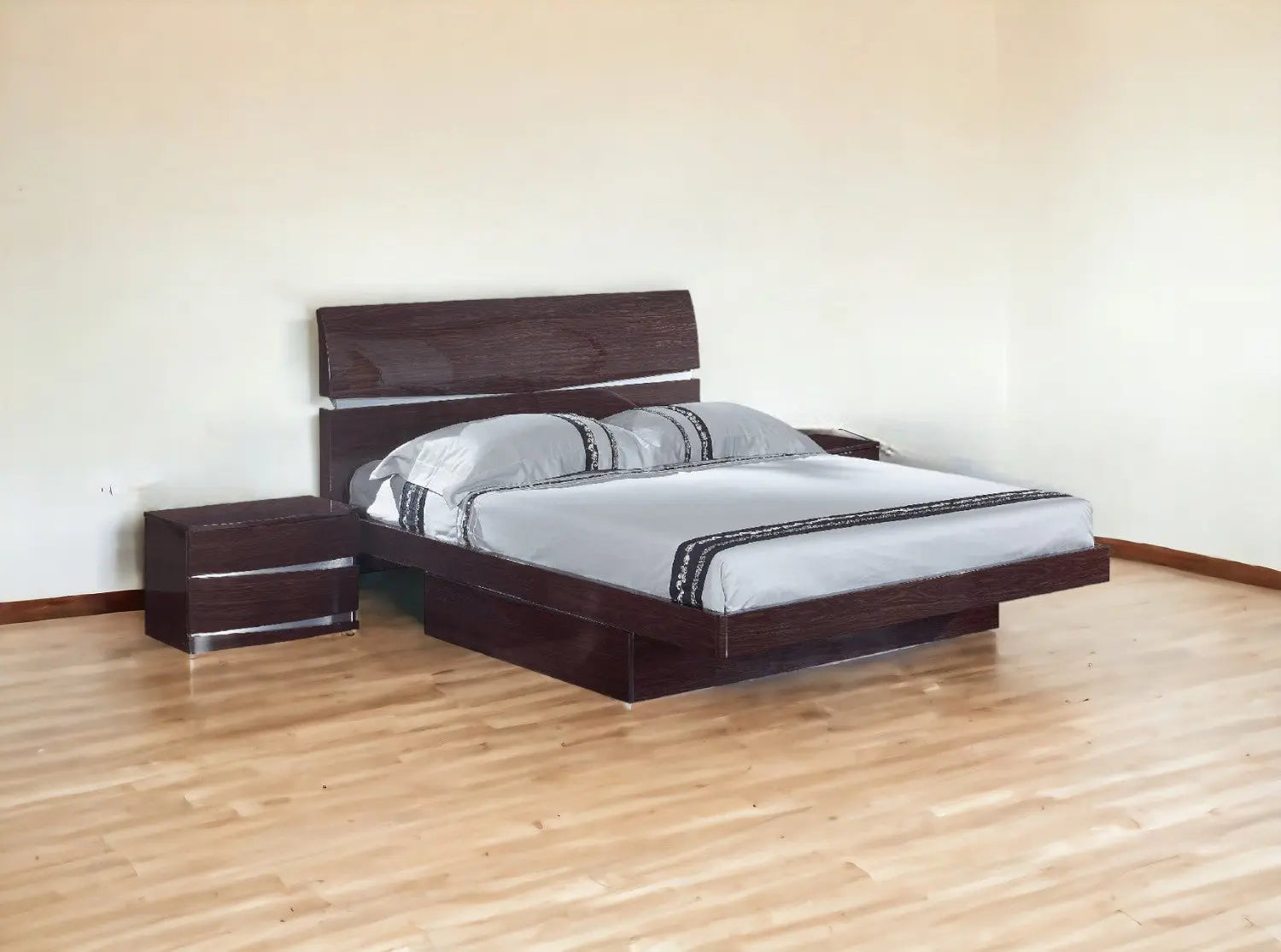 Solid Wood King Wood Brown Bed Homeroots Bed & Bath