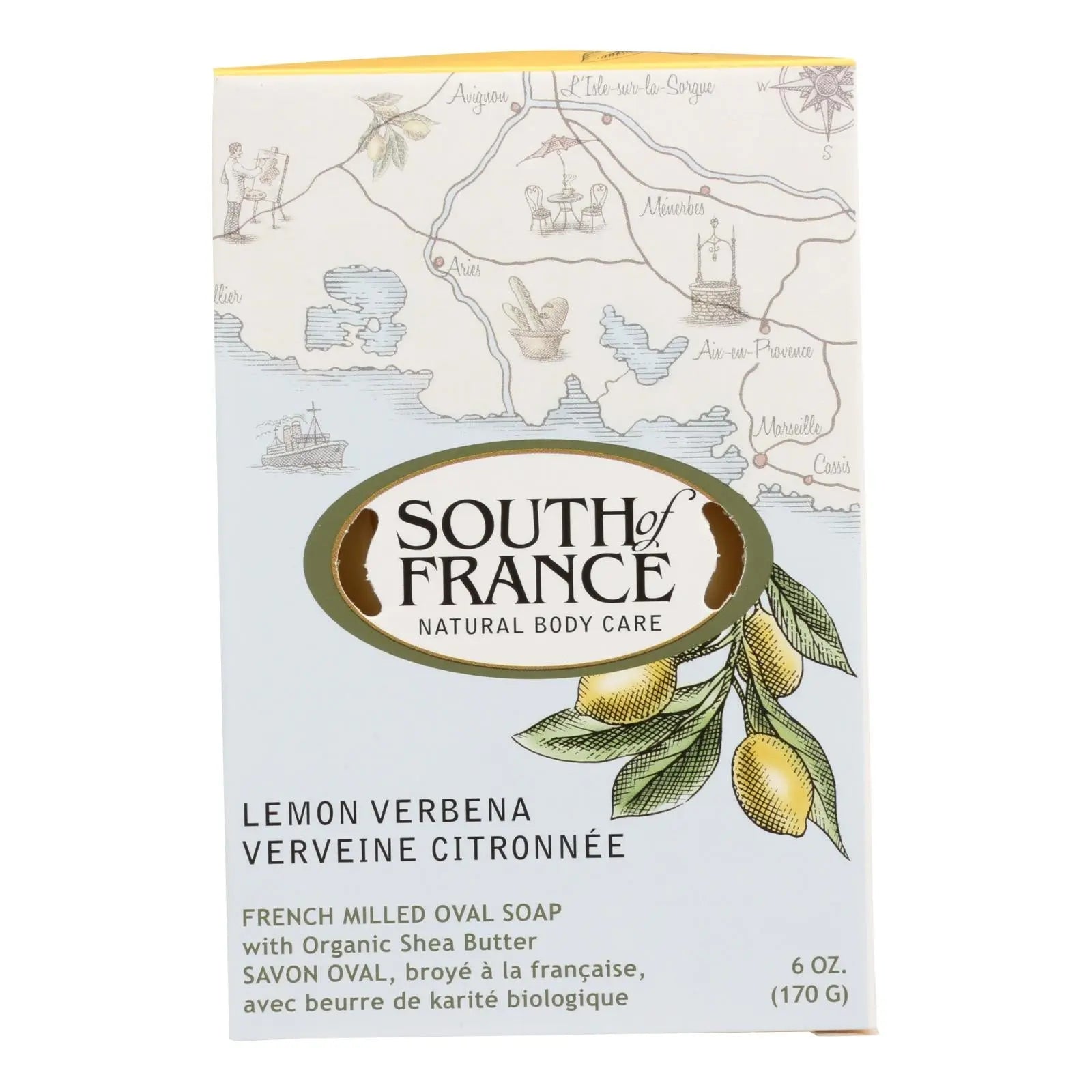 South Of France Bar Soap - Lemon Verbena - Full Size - 6 Oz South Of France