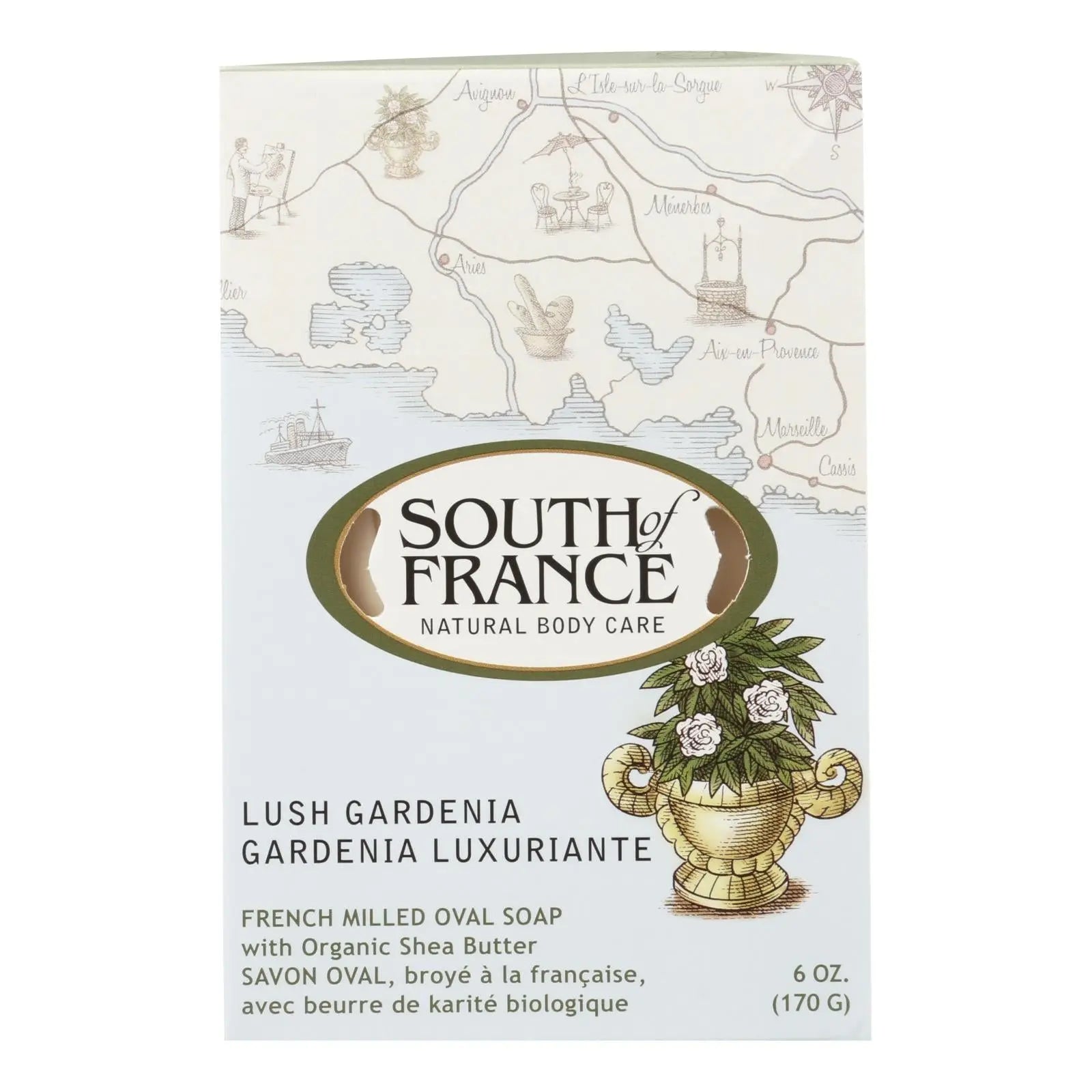 South Of France Bar Soap - Lush Gardenia - 6 Oz - 1 Each South Of France