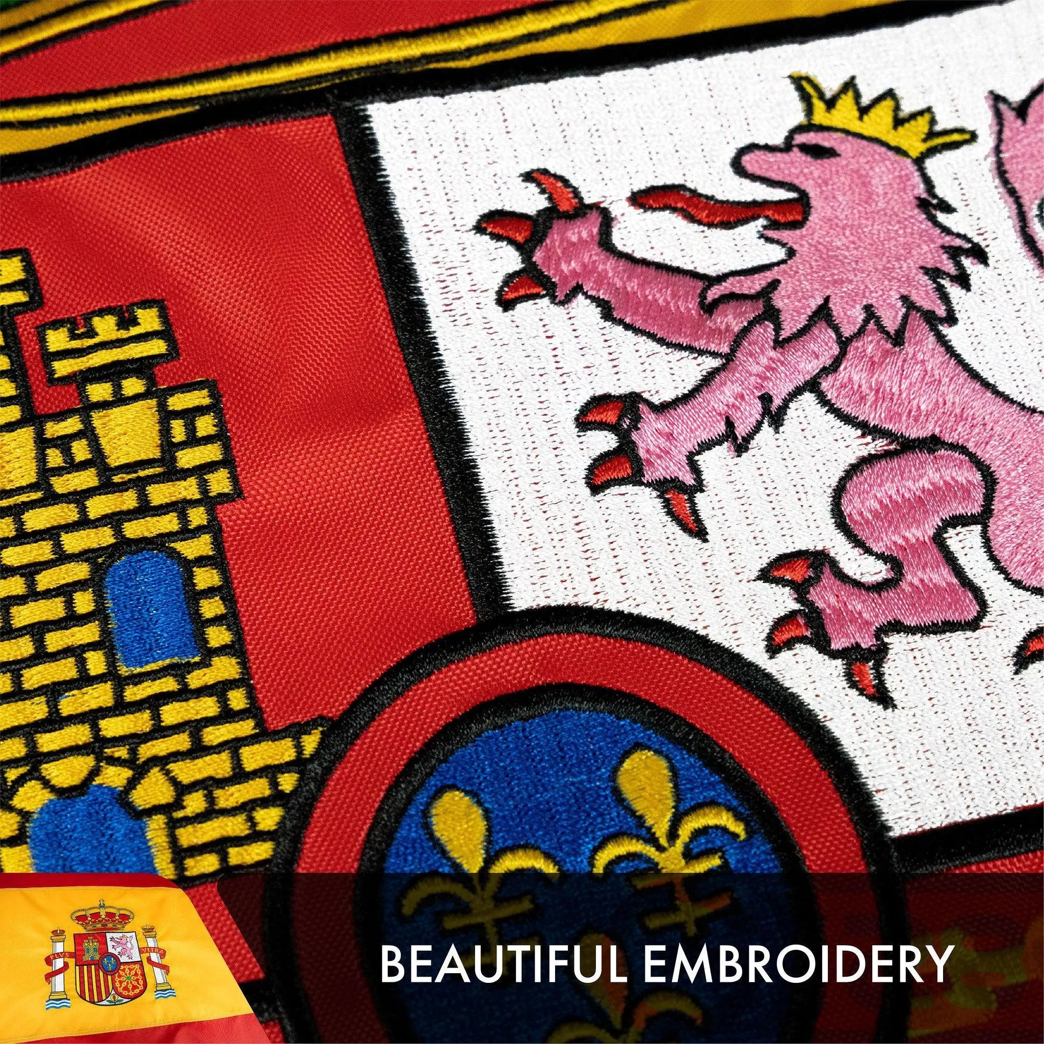 Spain Spanish Flag 3x5 Ft 5-Pack Double-sided Embroidered Polyester By G128 G128