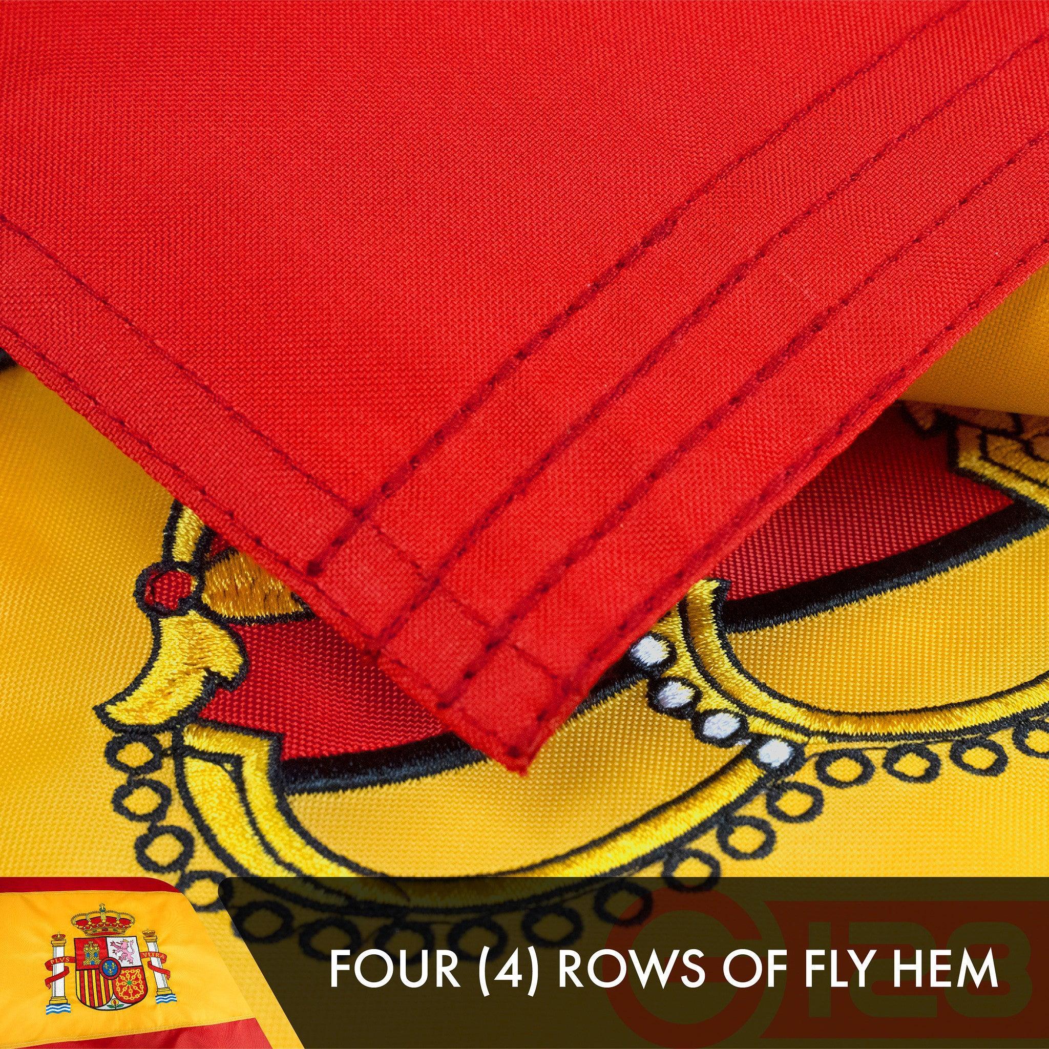 Spain Spanish Flag 3x5 Ft 5-Pack Double-sided Embroidered Polyester By G128 G128