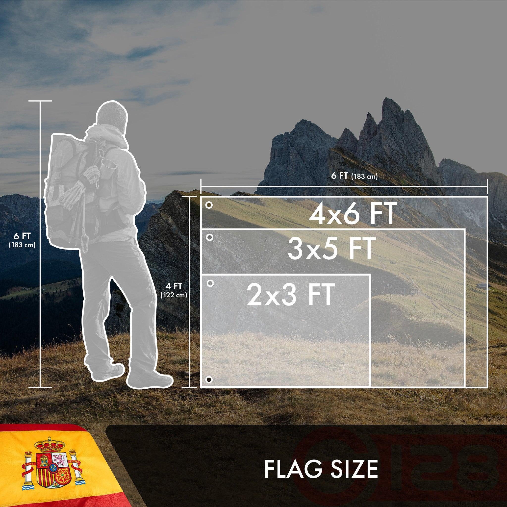 Spain Spanish Flag 3x5 Ft 5-Pack Double-sided Embroidered Polyester By G128 G128