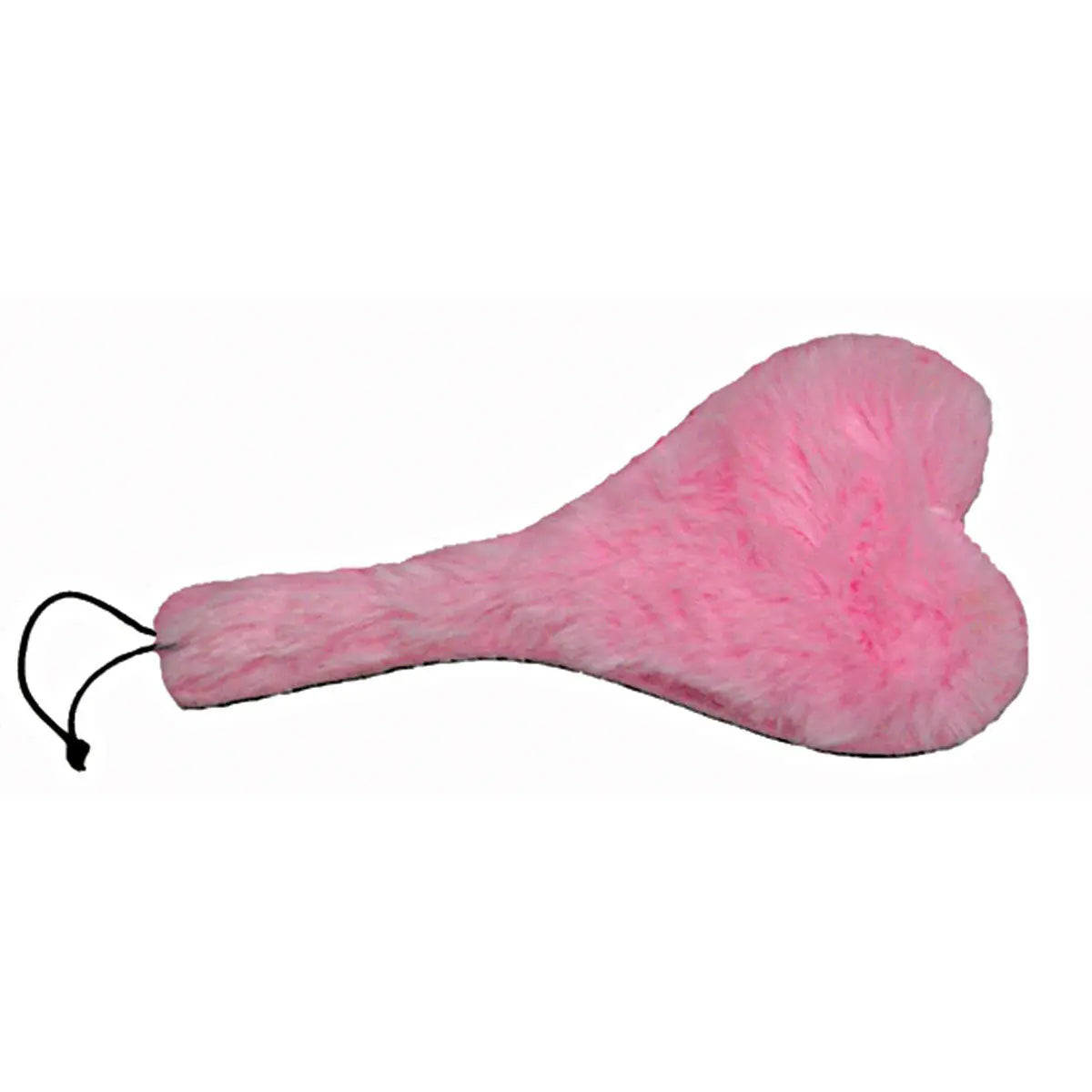 Spank-Her Heart Paddle Pink Plush & Black Leather - GreatEagleInc
