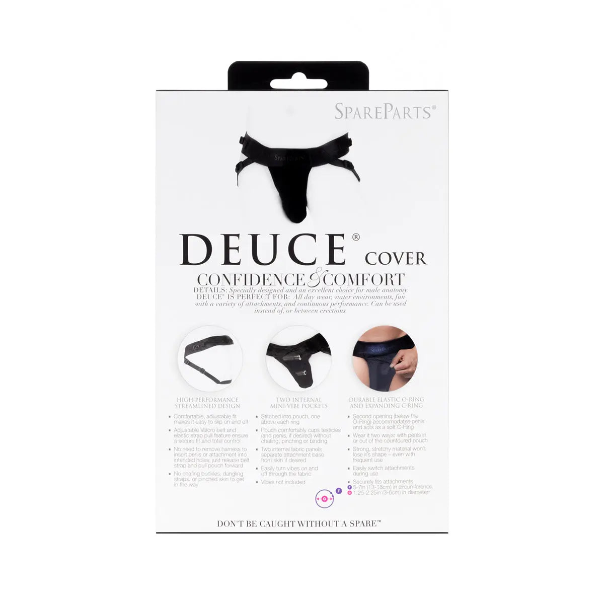 SpareParts Deuce Cover Undwr Harness Black (Double Strap) Size B Nylon SpareParts HardWear