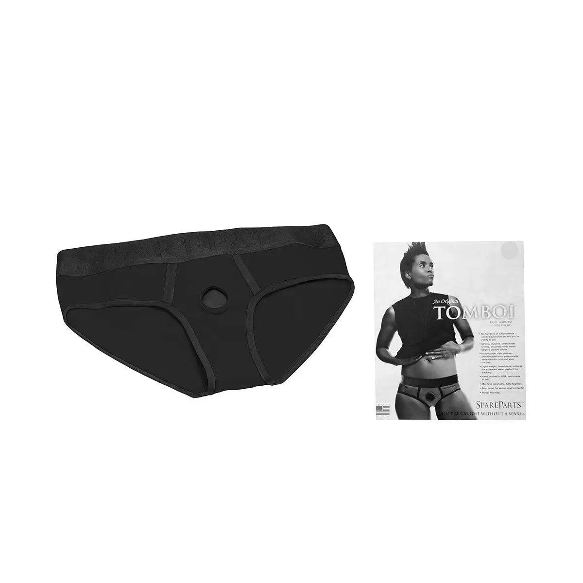 SpareParts Tomboi Harness Black/Black Nylon - XL SpareParts HardWear