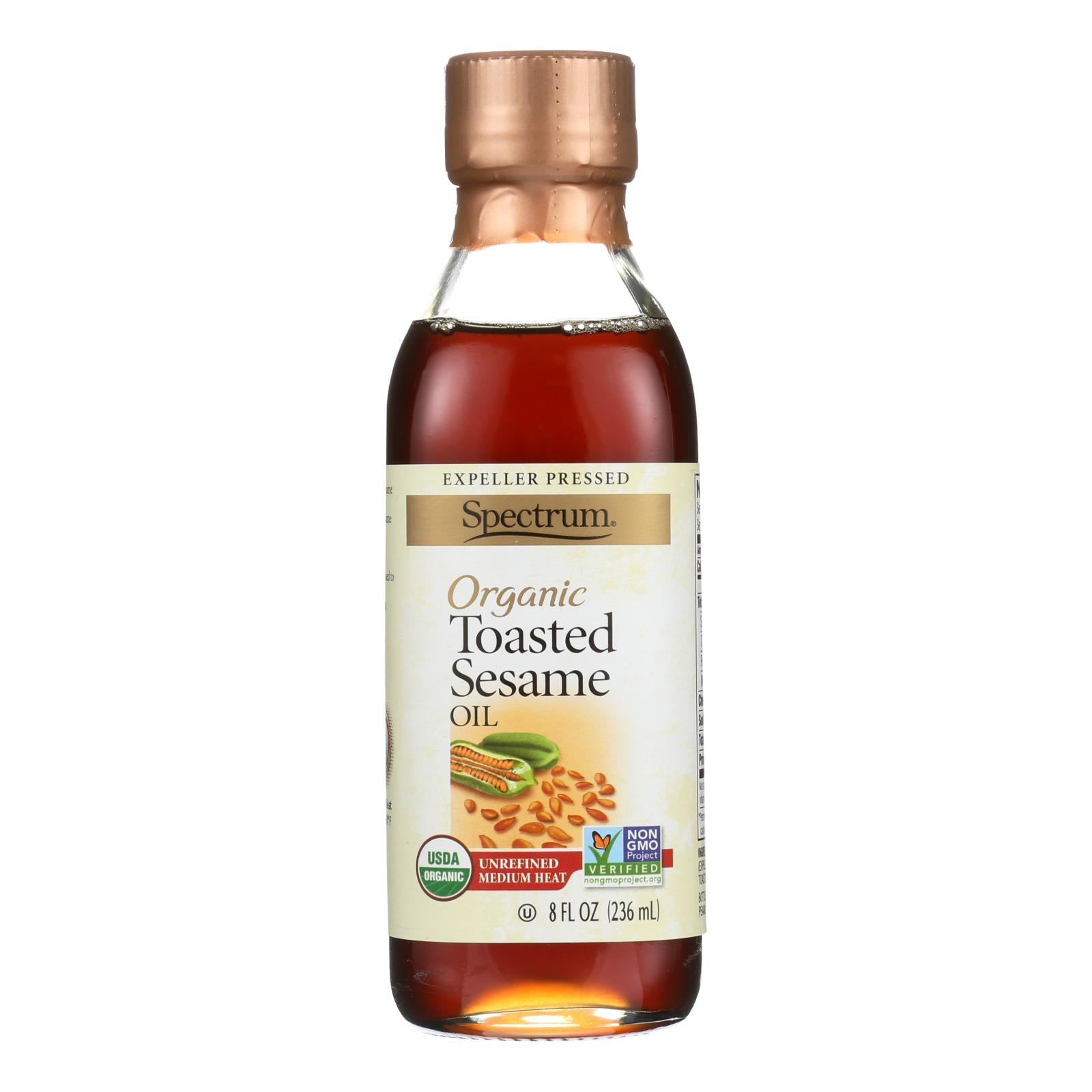 Spectrum Naturals Organic Unrefined Toasted Sesame Oil - Case Of 6 - 8 Fl Oz. Spectrum Naturals