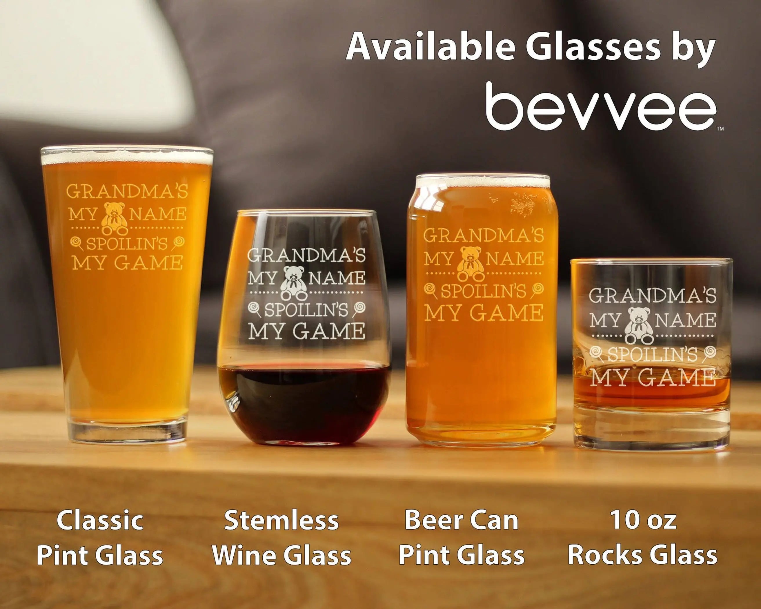 Spoilin' Grandma Stemless Wine Glass - Mother's Day Gifts Bevvee