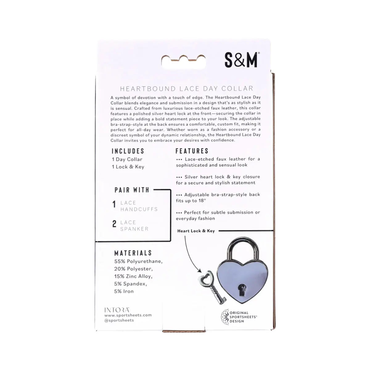 Sportsheets S&M Heartbound Lace Day Collar Sportsheets