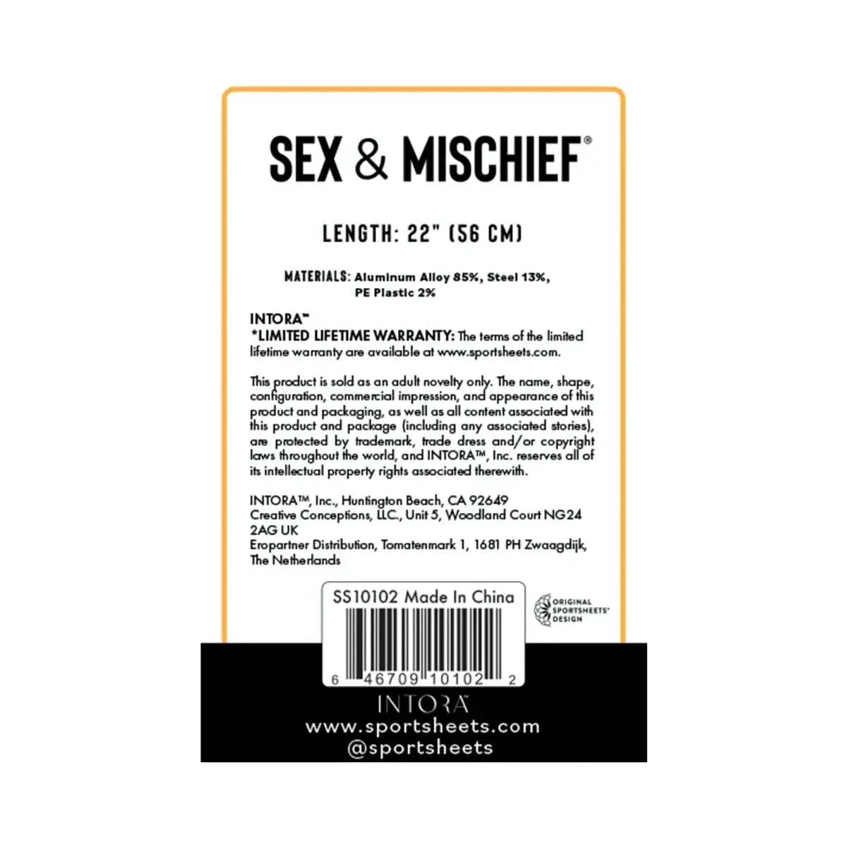 Sportsheets S&M Lace Spreader Bar Sportsheets