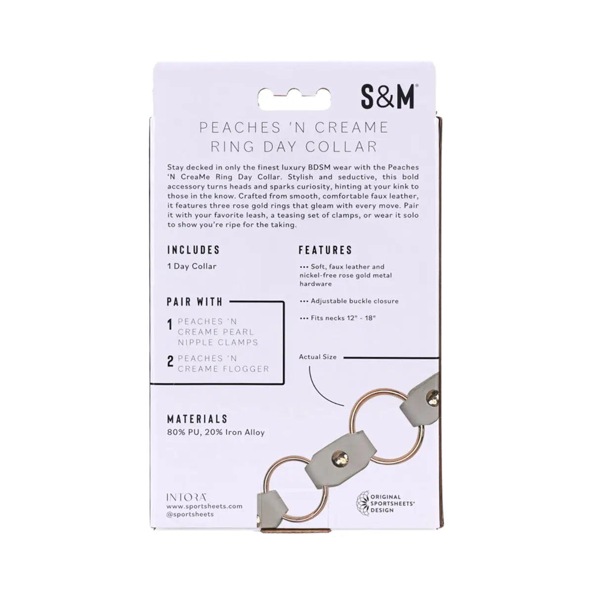 Sportsheets Sex & Mischief Peaches 'n CreaMe Ring Day Collar Sportsheets