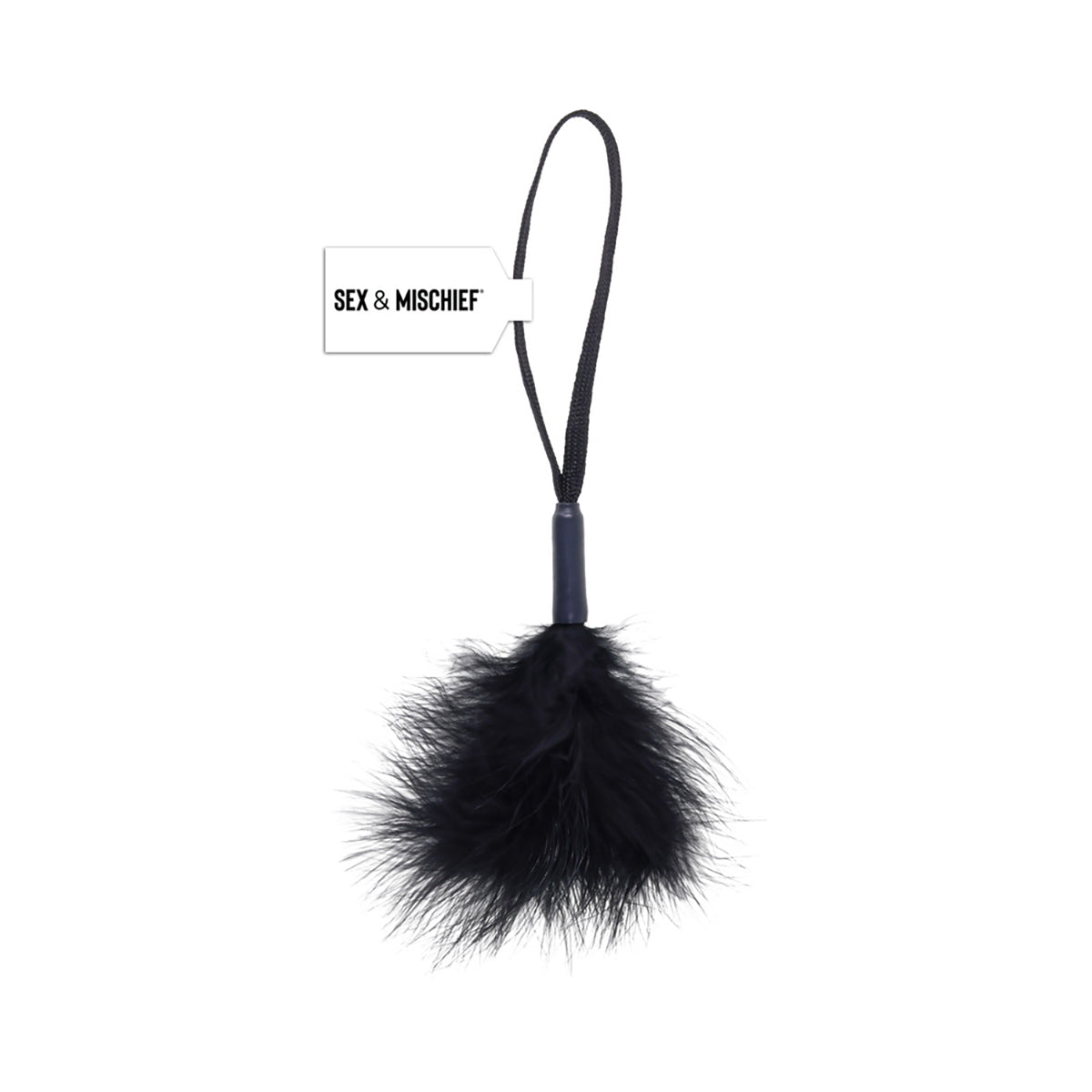 Sportsheets Sex & Mischief Peaches 'n CreaMe Wrist Feather Tickler Black Sportsheets