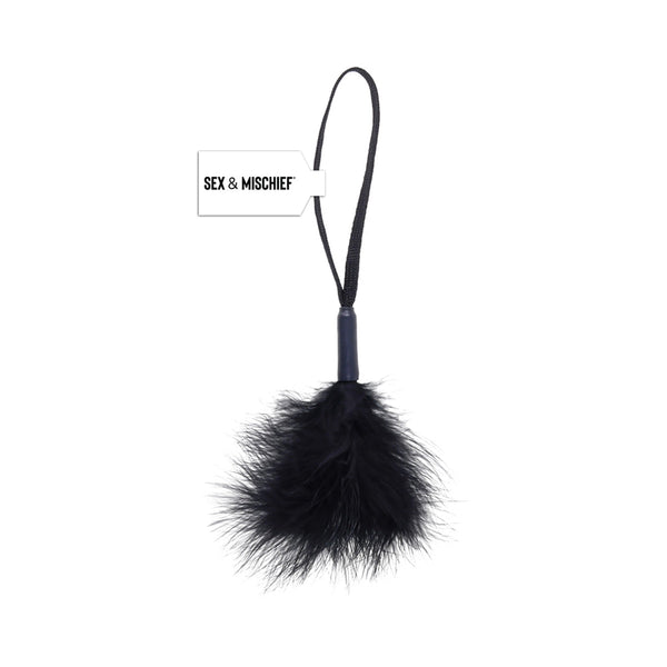 Sportsheets Sex & Mischief Peaches 'n CreaMe Wrist Feather Tickler Black Sportsheets