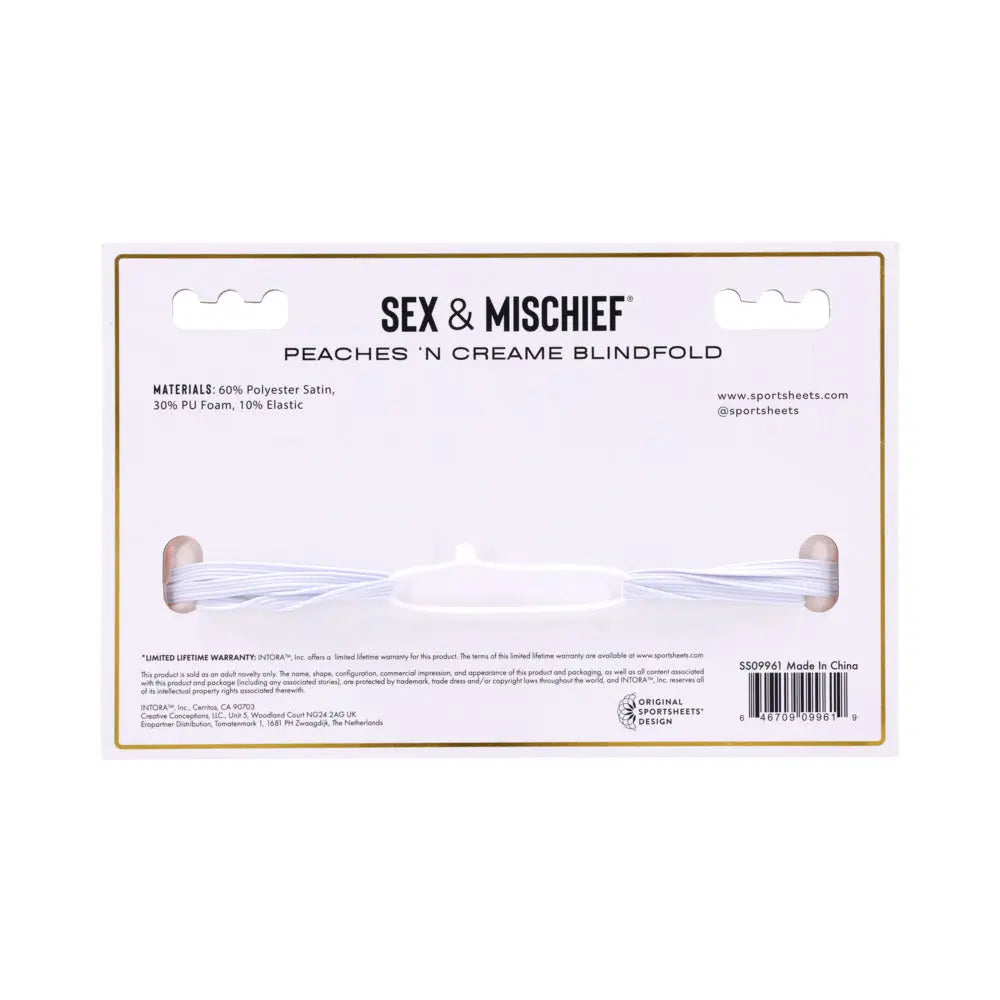 Sportsheets Sex & Mischief Peaches n CreaMe Blindfold Sportsheets