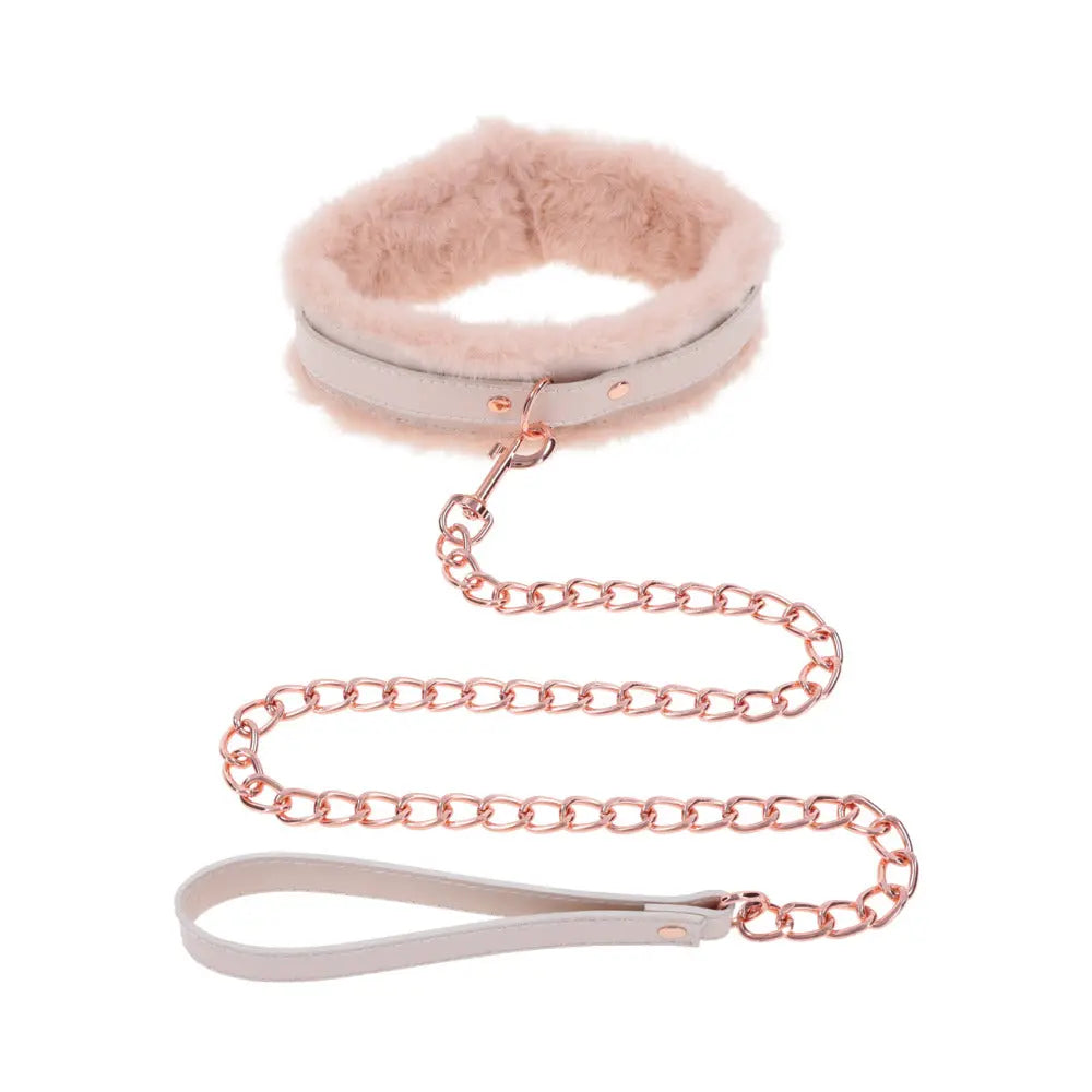 Sportsheets Sex & Mischief Peaches n CreaMe Fur Collar & Leash Sportsheets