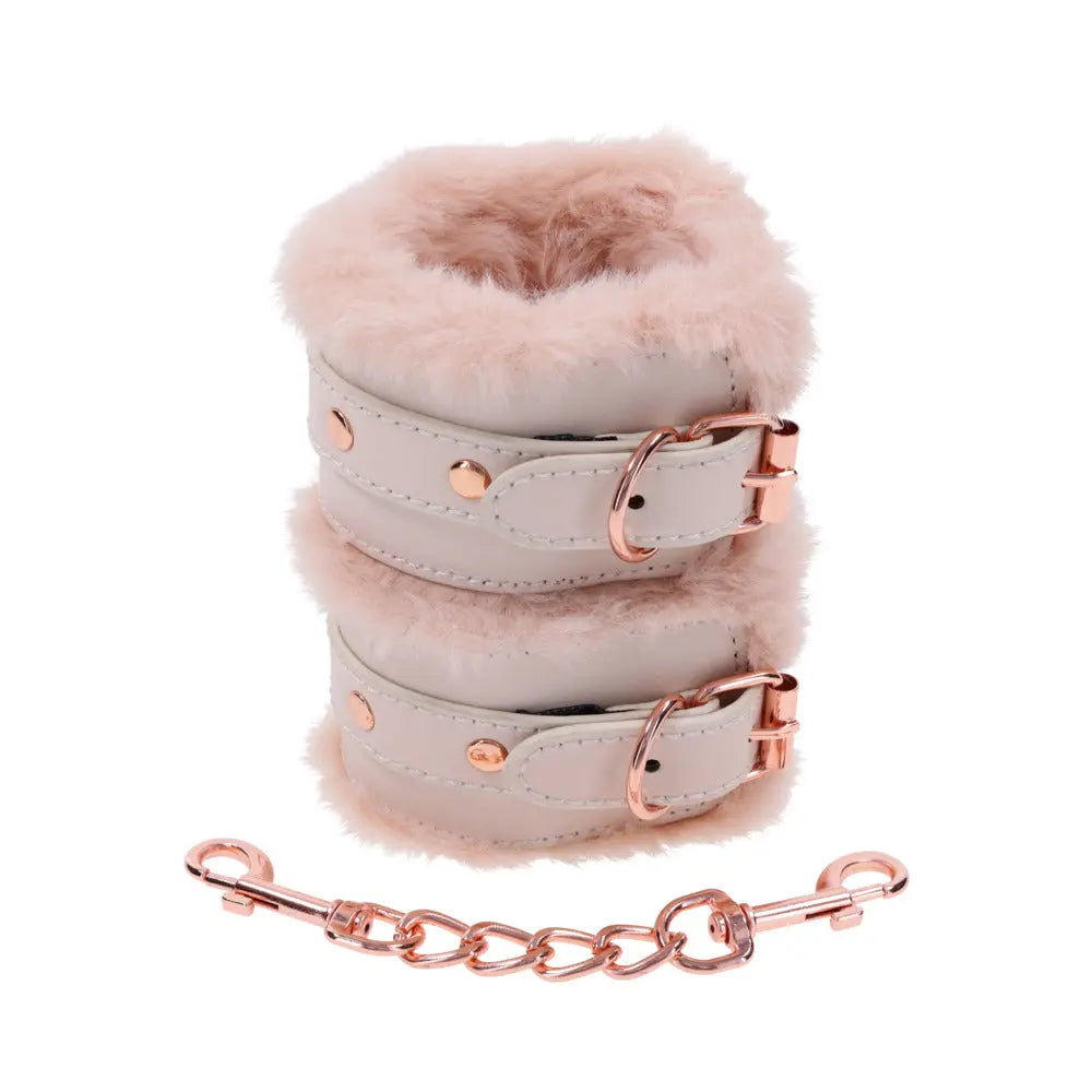 Sportsheets Sex & Mischief Peaches n CreaMe Fur Handcuffs Sportsheets