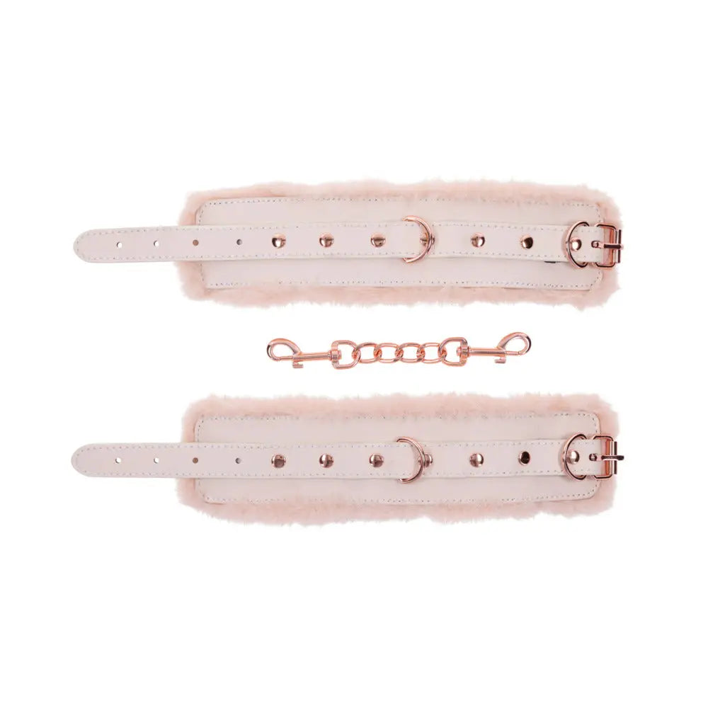 Sportsheets Sex & Mischief Peaches n CreaMe Fur Handcuffs Sportsheets