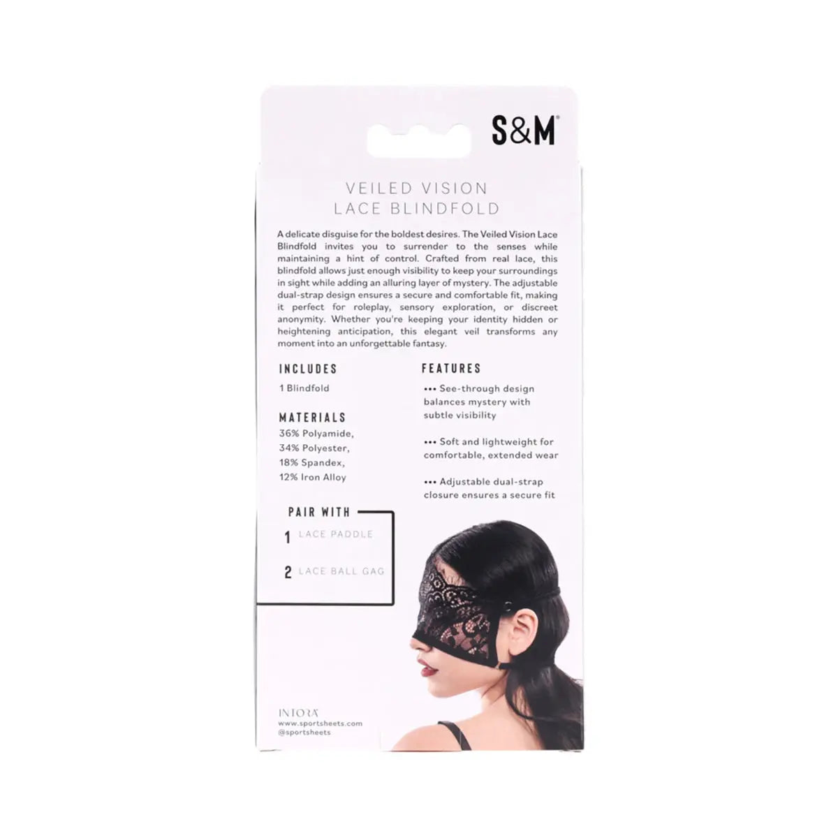 Sportsheets Sex & Mischief Veiled Vision Lace Blindfold Sportsheets