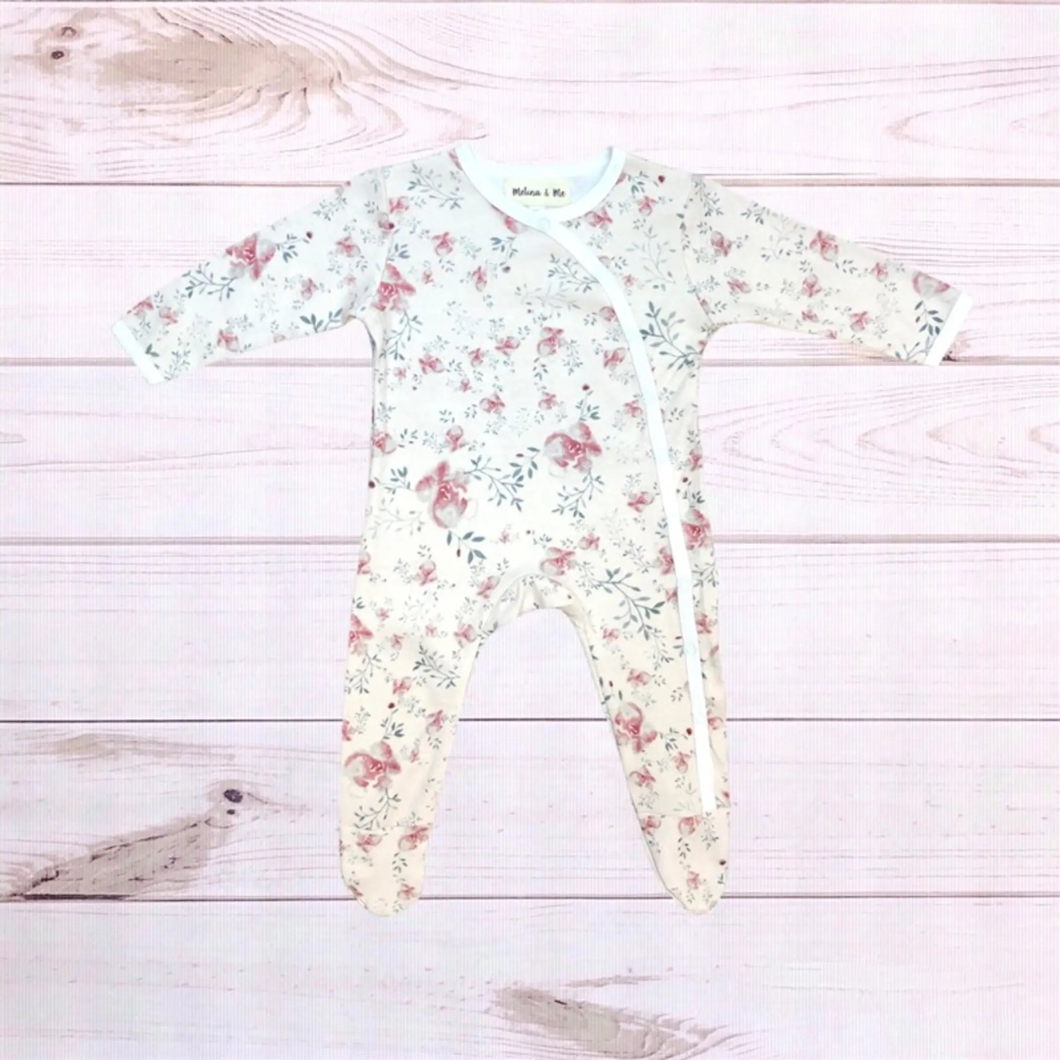Spring Floral Footed Romper Melina & Me