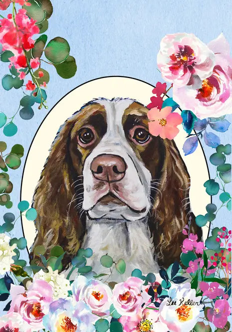 Springer Spaniel  - Hippie Hound Studios Spring  House and Garden Flags Best of Breed