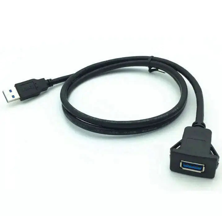 Square-Single-Port-USB-3.0-Panel-Flush-Mount-Extension-Cable-with-Buckle-for-Car-Truck-Boat-Motorcycle-Dashboard-3ft-GreatEagleInc-334217262