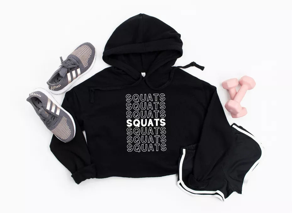 Squats- Cropped Hoodie Bella Bean